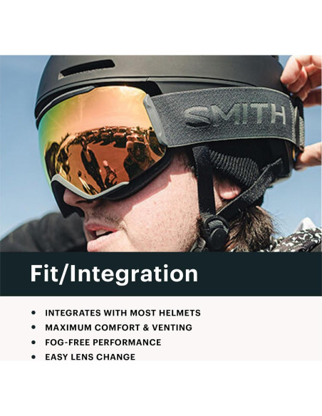 Gafas de Nieve Smith 4D MAG S - Antivaho y UV 100% para Adultos