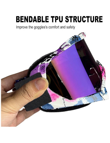 Gafas de Esquí y Motocross Immoono OTG Anti UV para Mujeres