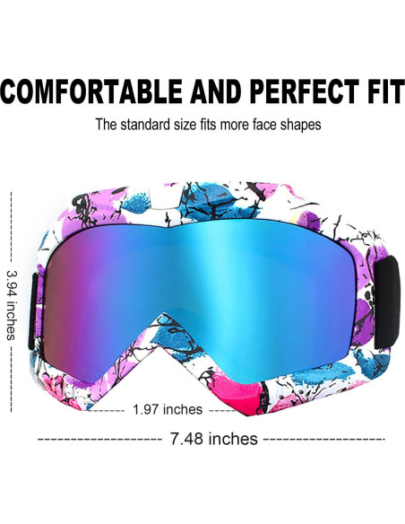 Gafas de Esquí y Motocross Immoono OTG Anti UV para Mujeres