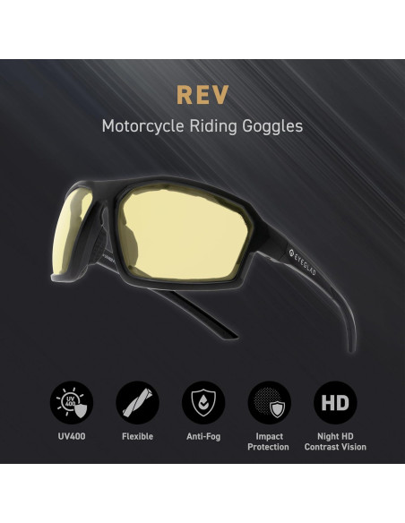 Gafas de Motocicleta EYEGLAD REV HD UV400 Amarillo