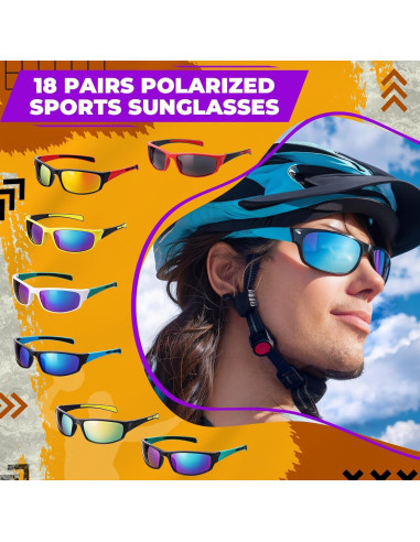 Gafas de Sol Deportivas Polarizadas Leumoi 18 Pares Unisex