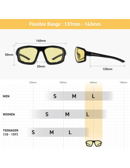 Gafas de Motocicleta EYEGLAD REV HD UV400 Amarillo