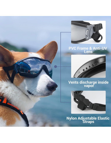 Gafas de Sol para Perros NAMSAN UV400, 2 Piezas, Medianas a Grandes