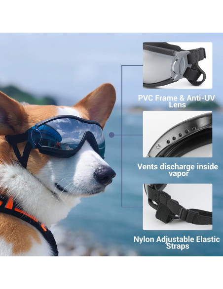 Gafas de Sol para Perros NAMSAN UV400, 2 Piezas, Medianas a Grandes Gafas de Sol para Perros NAMSAN UV400, 2 Piezas, Medianas a Grandes