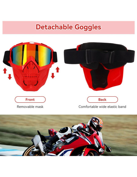 Gafas de Ciclismo HERCHR con Cubierta Facial A Prueba de Viento