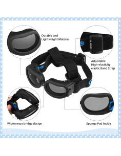 Casco y Gafas para Perros Frienda, Protección UV, Pequeño 2