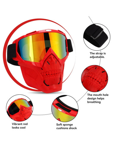 Gafas de Ciclismo HERCHR con Cubierta Facial A Prueba de Viento