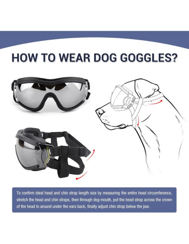 Gafas de Sol para Perros NAMSAN UV400, 2 Piezas, Medianas a Grandes