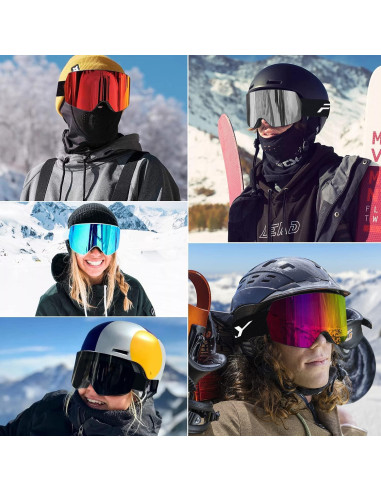 Gafas de esquí FMY UV400 con diseño panorámico y antiempañante