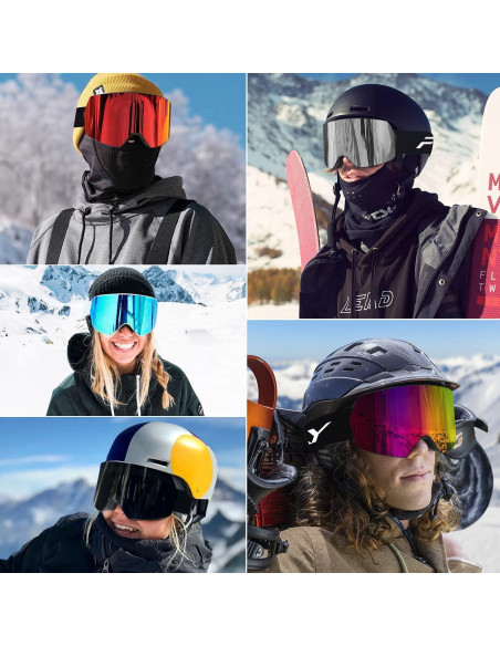 Gafas de esquí FMY UV400 con diseño panorámico y antiempañante Gafas de esquí FMY UV400 con diseño panorámico y antiempañante