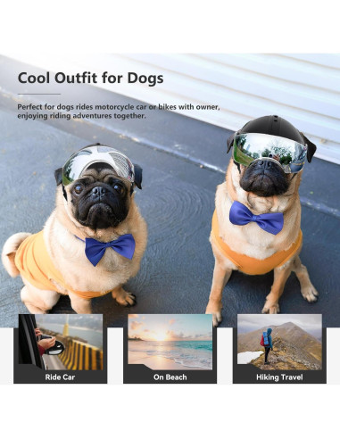 Casco para Perro BillionChains con Gafas UV Ajustables 3.4kg-5.7kg