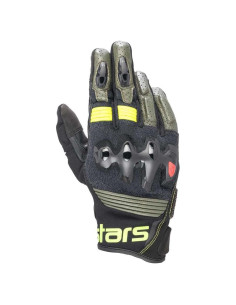 Guantes de motocicleta Alpinestars Halo de cuero - Negro/Amarillo - Grande