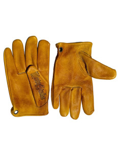Guantes de motocicleta de cuero yak retro hechos a mano - XL