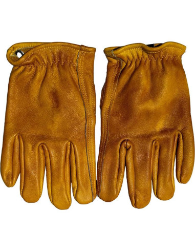Guantes de motocicleta de cuero yak retro hechos a mano - XL