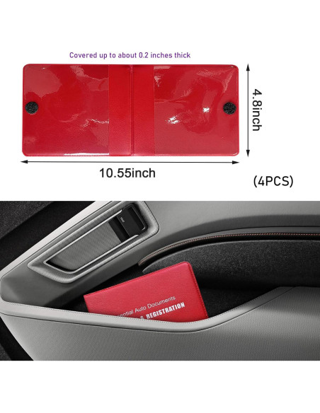 4 Portafolios de Registro y Seguro de Auto Suvnie - Rojo