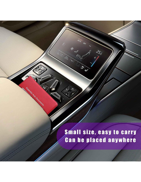 4 Portafolios de Registro y Seguro de Auto Suvnie - Rojo