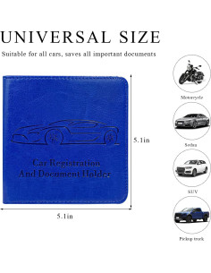 Portafolio de Seguro de Registro de Auto Ohleats Azul Oscuro 2