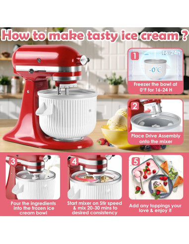 Accesorio Hacedor de Helados GOATMOOD para Batidora Kitchenaid