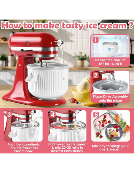 Accesorio Hacedor de Helados GOATMOOD para Batidora Kitchenaid