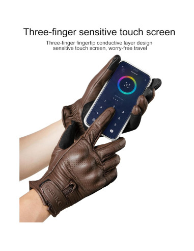 Guantes de Motocicleta INBIKE de Cuero Transpirable Talla Grande