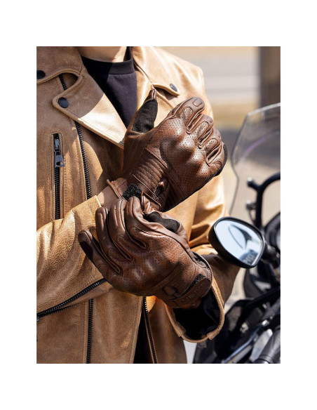 Guantes de Motocicleta INBIKE de Cuero Transpirable Talla Grande