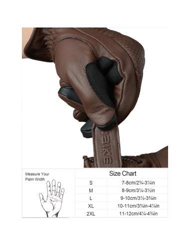 Guantes de Motocicleta INBIKE de Cuero Transpirable Talla Grande