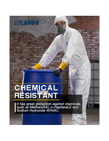 Guantes Químicos de PVC LANON U100 - 3 Pares XXL Antideslizantes