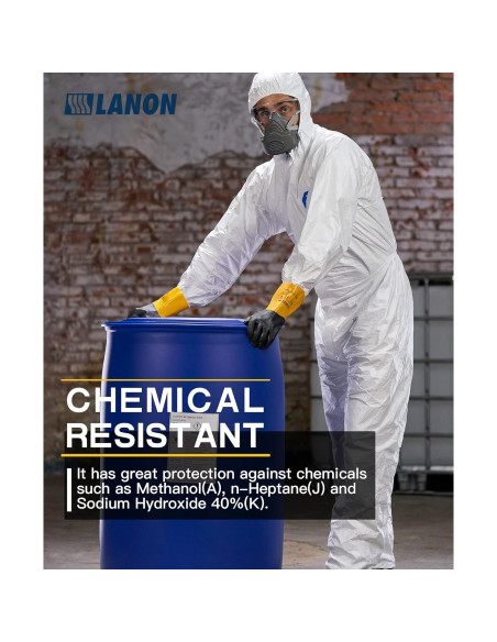 Guantes Químicos de PVC LANON U100 - 3 Pares XXL Antideslizantes