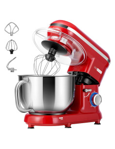 Batidora de Pie VIVOHOME 660W 5,68L 10 Velocidades Roja