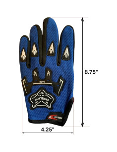 Guantes de Motocross MINO Azul Talla Grande para Adolescentes 2