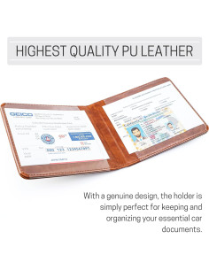 Portafolio de Registro y Seguro de Automóvil Canopus - Marrón 2