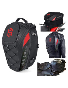 Bolsa de Asiento para Motocicleta HHLUPUP 38L Impermeable Roja