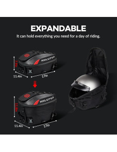 Bolsa de Asiento para Motocicleta HHLUPUP 38L Impermeable Roja 2