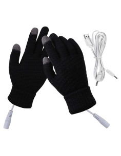 Guantes Calentados por USB Genérica FGF-CPQZST-BK Táctiles