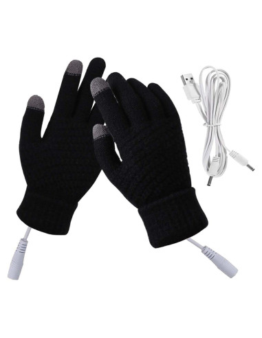 Guantes Calentados por USB Genérica FGF-CPQZST-BK Táctiles