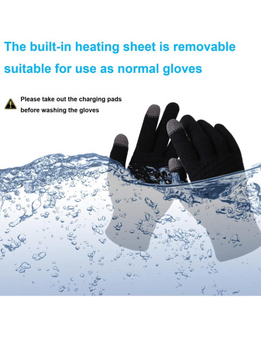 Guantes Calentados por USB Genérica FGF-CPQZST-BK Táctiles
