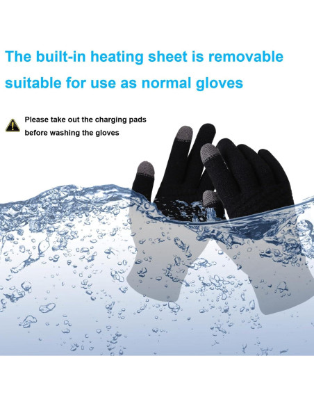 Guantes Calentados por USB Genérica FGF-CPQZST-BK Táctiles