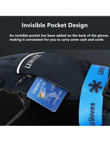 Guantes Calentados LEWOTE XL Impermeables Táctiles para Esquí