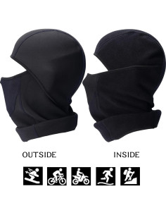 Balaclava Térmica QXQIANXIYE para Esquí - Unisex, Negro 2