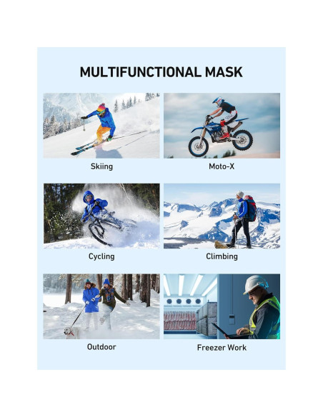 Balaclava Térmica AstroAI Negra Mediana para Esquí y Motociclismo