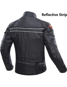 Chaqueta de Motocicleta BORLENI D-020 XL Negra A Prueba de Viento 2