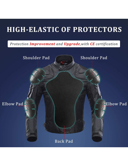 Chaqueta de Motocicleta BORLENI D-020 XL Negra A Prueba de Viento