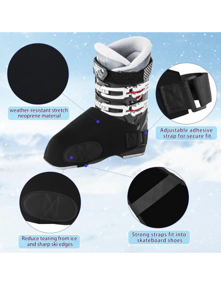 Cubiertas para Botas de Esquí Atvkov - Neopreno Negro Talla M