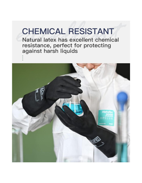Guantes Químicos PACIFIC PPE 2 Pares M/8 Resistentes al Ácido