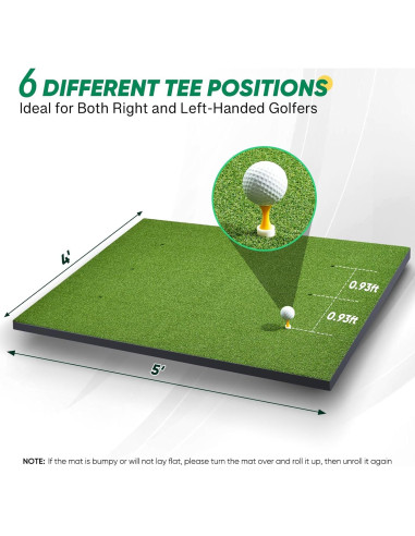 Alfombra de Golf OYN 1,52x1,22m con 9 Pelotas y 7 Tees