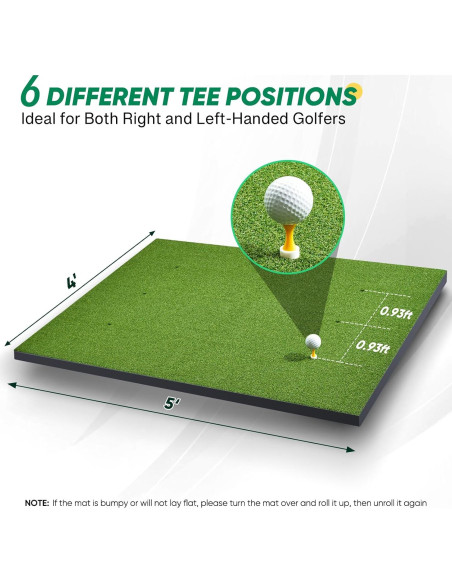 Alfombra de Golf OYN 1,52x1,22m con 9 Pelotas y 7 Tees