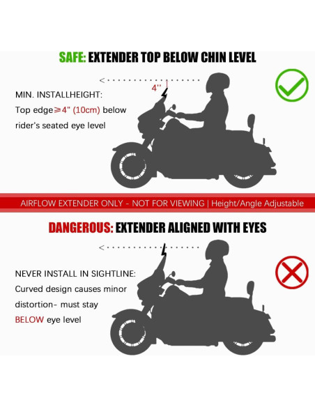 Extensión de Parabrisas de Motocicleta KICRY Transparente