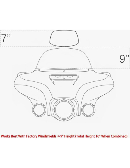 Extensión de Parabrisas de Motocicleta KICRY Transparente
