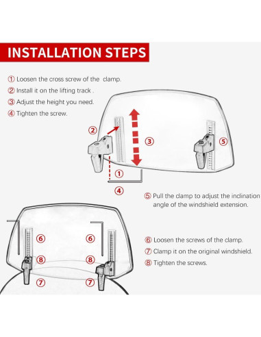 Extensión de Parabrisas de Motocicleta KICRY Transparente