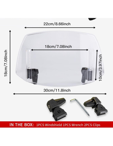 Extensión de Parabrisas de Motocicleta KICRY Transparente